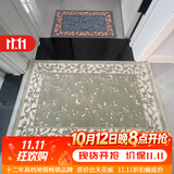致尚美学欧美式加厚加密地垫 入户门垫脚垫厨房长条垫 卫生间吸水防滑垫 棉麻底-加厚高密【青绿色】 80cm*120cm
