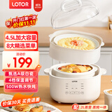 LOTOR电炖锅大容量全自动炖汤煲汤煮粥神器隔水燕窝炖盅1-2人迷你陶瓷宝宝婴儿辅食熬粥专用锅 一锅五胆蒸笼款 4.5L