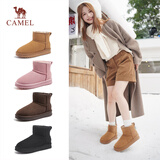 骆驼（CAMEL）雪地靴女百搭舒适暖绒平跟套筒保暖靴 L23W275157 驼色 37 