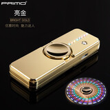 PRIMO指尖陀螺打火机充电防风创意点烟器定制刻字usb电子打火机 亮金
