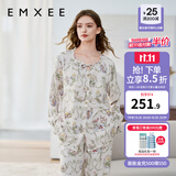 嫚熙（EMXEE）孕妇睡衣产后哺乳春秋季款月子服棉质家居服套装 晨曦庄园-两件套(不带哺乳口) L【适合115-135斤】