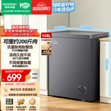 容声145L单温冰柜小型家用减霜冷柜-35℃冷冻冷藏柜一级能效卧式冰箱BD/BC-145ZMSA