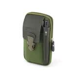 帝行（DIXING）新款中年手机包男多功能腰包运动竖款6吋腰挂包零钱包穿皮带腰包 军绿色二层(5.5寸)
