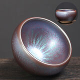 蓼风轩2023茶杯建盏茶盏主人杯品茗杯七彩天目盏茶碗个人杯单杯陶瓷 无足钵-粉紫 100ml