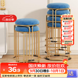 安尔雅凳子家用可叠放矮凳圆凳轻奢餐桌板凳钛金加粗六腿厚坐垫