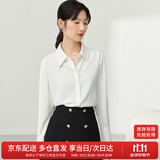 尚都比拉职业正装白色衬衫女春秋季女装气质通勤长袖上衣女士高级感衬衣