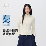 森马（Semir）外套女短款修身立领柔糯暖绒上衣26秋冬新款双面抓毛高弹绒壳夹克