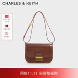 CHARLES&KEITH复古锁扣豆腐包单肩斜挎包包女包生日礼物送女友CK2-80781400 DARK BROWN深棕色CK2-80782444 S/M