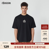 CHINISM CH纯棉短袖男夏季T恤半袖时尚宽松潮流休闲圆领情侣上衣 黑色 M
