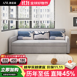 澳诺澜 沙发床两用北欧简约小户型多功能可折叠储物收纳收缩伸缩布艺床 外径2.0米【亲肤棉麻+可储物】 高密度海绵款