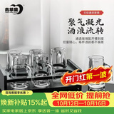 青苹果白酒杯二两杯刻度分酒器玻璃酒壶6只 家用饭店待客