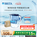 碧然德（BRITA）过滤净水器 家用滤水壶 净水壶 海洋系列 去水垢专家版滤芯11枚 环保加固包装