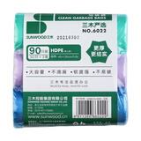 三木(SUNWOOD) 45×55cm加厚垃圾袋/垃圾分类/办公用品  3卷90只 蓝紫绿  6022