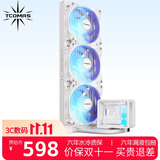 TCOMAS钛钽LA300 360白色 一体式CPU水冷散热器 微景观大冷头加厚冷排风扇ARGB光效 支持intel/AMD