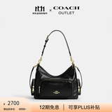 蔻驰（COACH）奥莱女士女包口袋细节LAUREL 30号流浪包单肩斜挎包通勤手提包 IM/黑色