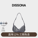 DISSONA迪桑娜包包女新款幸运锦囊提花帆船包单肩斜挎包运动【礼物】 小号-深灰色(事业灰)