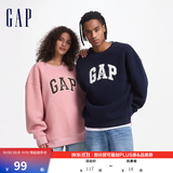 GAP男女装仿羊羔绒贴布绣抓绒卫衣套头上衣609065 海军蓝 L (175/96A)亚洲尺码【偏大,建议拍小一码】