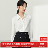 尚都比拉职业正装白色衬衫女春秋季女装气质通勤长袖上衣女士高级感衬衣