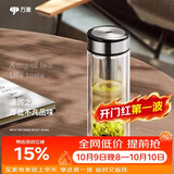 万象（WANXIANG）双层玻璃杯V48RL商务礼盒装茶杯钛黑亮带滤网水杯车载便携办公杯