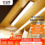 公牛（BULL）感应橱柜灯衣柜灯LED人感光感老人卧室床沿玄关橱柜厨房60CM4000K