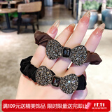 向晚发绳2件套复古时尚蝴蝶结发圈头绳法式大肠圈高弹力皮筋生日礼物