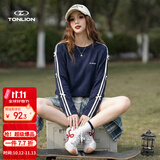 唐狮（TonLion）2026春秋季女长袖T恤蝴蝶结可爱少女风织带时尚宽松简约日常
