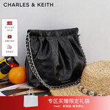 CHARLES&KEITH链条单肩腋下托特包流浪包包女包生日礼物送女友CK2-20671559 Noir黑色 M