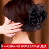 向晚发夹发卡欧根纱发卡蝴蝶结玫瑰花抓夹女气质发夹后脑勺发抓礼物女