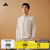 adidas加厚毛圈布连帽卫衣套头衫单穿上衣男女秋冬阿迪达斯轻运动   矾土棕   XS