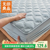 无印良品A类夹棉床笠单件 1.5x2米床罩床垫遮盖物全包床笠 艾利蓝