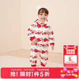 巴拉巴拉童装婴儿连体衣新生儿宝宝包屁衣服男女童冬装爬行服加厚保暖软萌 红色金鱼00316 73cm
