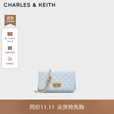 CHARLES&KEITH经典菱格链条小方单肩斜挎包包女包生日礼物送女友CK2-70160131 Sea Salt Blue海盐蓝（新色） 小包