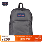 JANSPORT杰斯伯书包轻便双肩包男女旅行包简约背包电脑包学生校园 4QUTDMX质感灰-侧边袋