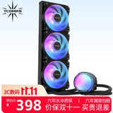 TCOMAS钛钽SJ-A080 360黑色 一体式CPU水冷散热器 大冷头加厚冷排风扇ARGB光效 支持intel/AMD