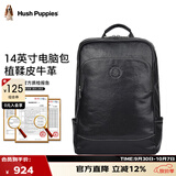 暇步士（Hush Puppies）双肩包男休闲商务背书包植鞣牛皮男包大容量旅行电脑包生日礼物