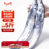 卖鱼七郎青岛野生海钓小眼油带带鱼礼盒净重5斤8-12条整条鱼类源头直发