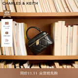 CHARLES&KEITH菱格链条手提斜挎小方包盒子包包女包生日礼物送女友CK2-80782534 Black黑色 小包