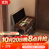 爰京实木翻盖储物换鞋凳门口可坐入户穿鞋凳矮凳软包凳鞋柜鞋架100