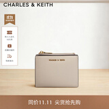 CHARLES&KEITH质感纯色包包女包多卡位短款钱包女士生日礼物送女友CK6-10680907 Ivory象牙色 XXS