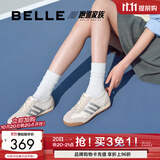 百丽（Belle）张凌赫同款小轻甘2.0透气夏季薄款休闲鞋女商场德训鞋D3W1D 米白色 37 (235mm)