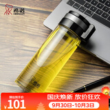 希诺（heenoor）单层玻璃杯男女士带盖便携大容量创意水杯子户外运动泡茶杯 带提环480ml