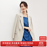 尚都比拉气质通勤职业小西装女秋季百搭高级感西服休闲外套 卡其色 L 