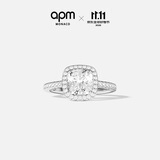 APM Monaco锆石小方糖戒指轻奢对戒送女生老婆生日礼物【双十一抢先购】