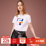斐乐（FILA） 女装官方女士短袖T恤夏季休闲运动内搭t恤百搭短T上衣 标准白-F11W118151F L （170/88A/L）
