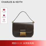 CHARLES&KEITH复古锁扣豆腐包单肩斜挎包包女包生日礼物送女友CK2-80781400 Dark Moss深苔绿色CK2-80782444 S/M