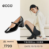 爱步（ECCO）玛丽珍鞋女鞋 倪妮同款高跟鞋浅口单鞋 型塑290963 黑色29096301001 37