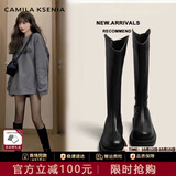 CAMILA KSENIA2026新款马丁靴女爆款时尚轻奢骑士长筒靴百搭舒适洋气靴子
