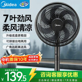 美的（Midea） 电风扇 家用风扇7叶落地扇立式轻音节能大风量电扇台扇迷你扇台立两用转页扇空气循环扇安静低音 店长推荐丨7叶劲风 百万单品·SAF30AB 家用落地扇