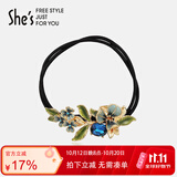 She's茜子梵高鸢尾手工滴油发绳渐变花朵双股皮筋头绳生日礼物