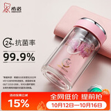 希诺抗菌玻璃杯双层透明水杯女士高颜值泡茶杯子节日礼物XN-1952
